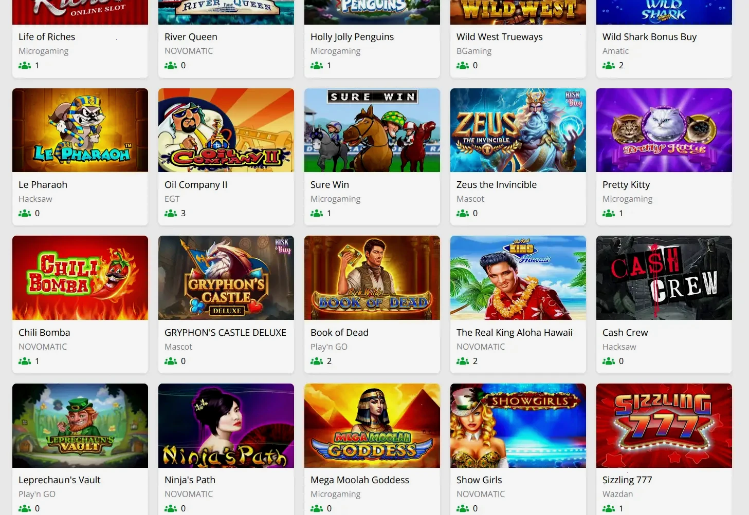 Kinbet Casino Login-Bereich und Spielübersicht